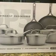 GreenPan GP5 Stainless Steel 5-Ply Healthy Ceramic Nonstick 13 Piece Cookware Pots and Pans Set