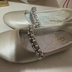 White Formal Girl Shoes 12t 12 Toddler 29 Ballet Flat 