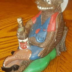 Lone star beer ceramic statue