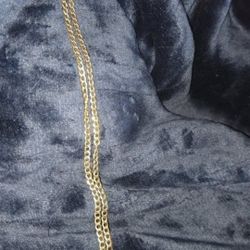 925 1/10 10k bntr Turkey Gold Cuban 20 With Double Sided Virgin Mary Pendant 