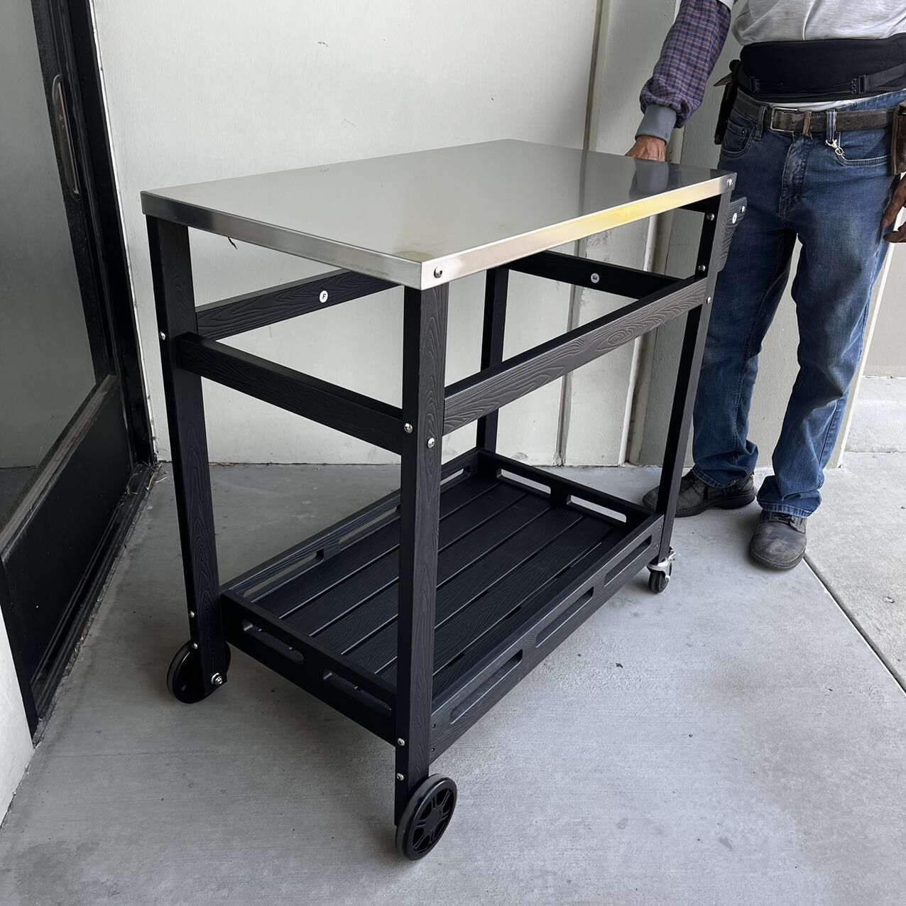 NEW Serving Cart BBQ Grill Cart Table Kitchen Island Table