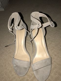 Suede grey heels