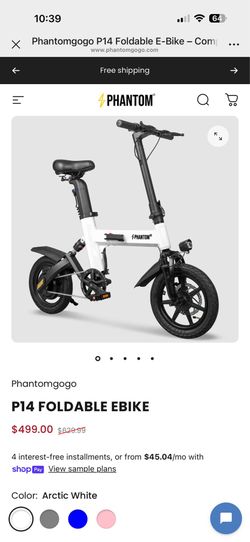 Phantom P14 Foldable Electric Bike – Brand New – Only $360