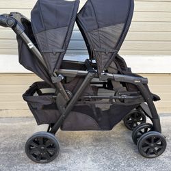 Chicco Cortina Together Double Stroller – Easy Fold & Click with Sunshades