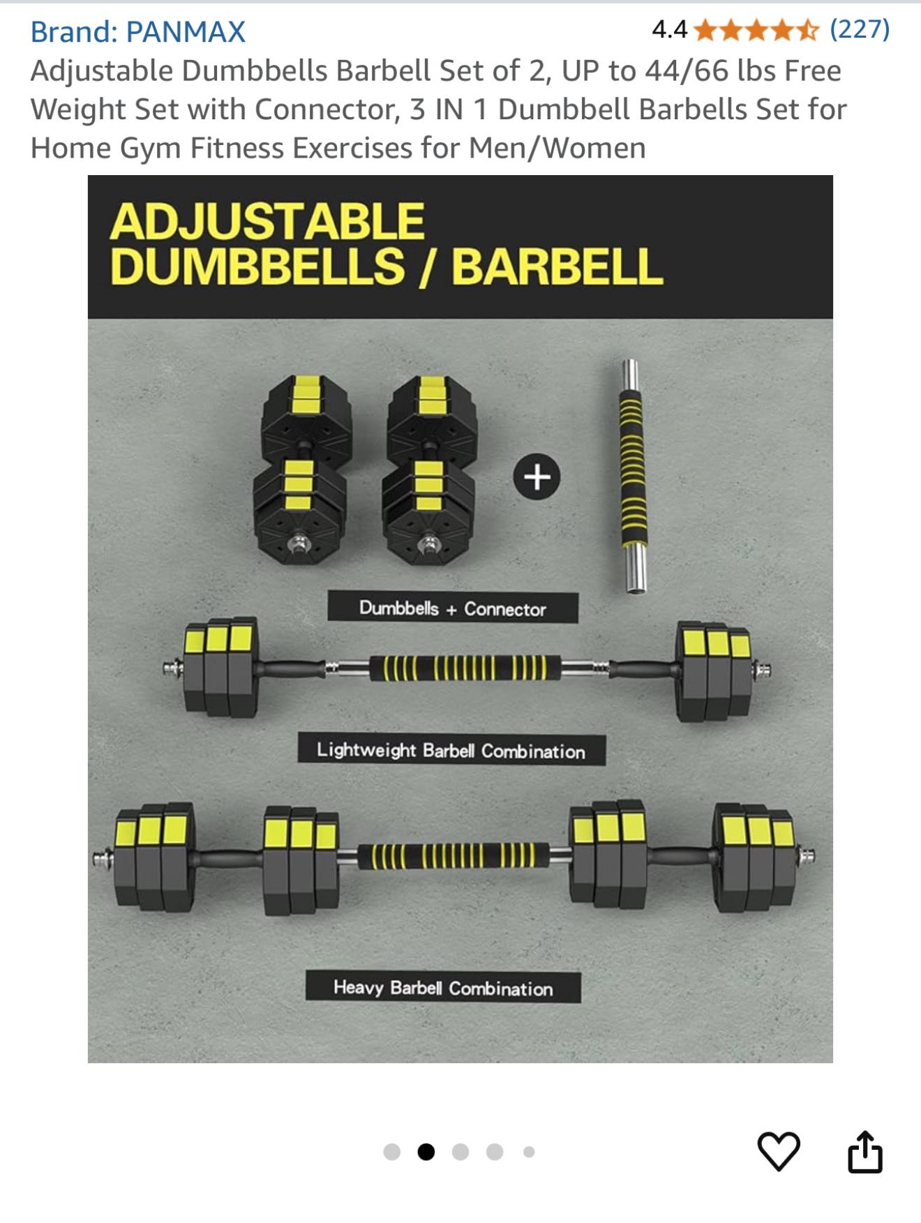 Adjustable Dumbbells/Barbell
