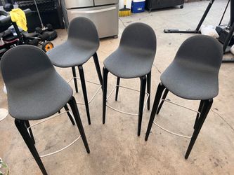 Bar stools navy cushion black wooden legs