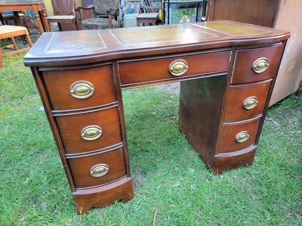 Vintage Cherry Kneehole Partner Desk