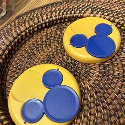 Disney parks refillable mug lid flip top mickey head 50th anniversary - lot of 2