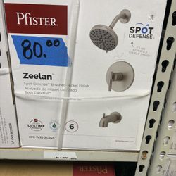 Pfister Zeelan Single Handle 6-Spray Tub and Shower Faucet Trim 1.8 GPM 5 in. in Spot Defense Brushed Nickel Valve Included