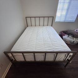Queen Size Frame And Mattress