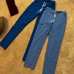 Blue Yola Figs Scrub Pants