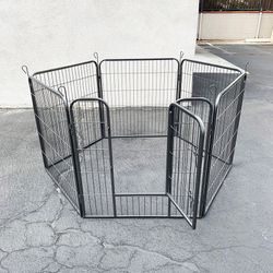 (NEW) $85 Heavy Duty 6-Panel Dog Playpen, Each Panel 32” Tall X 32” Wide Pet Exercise Fence Crate Kennel Gate