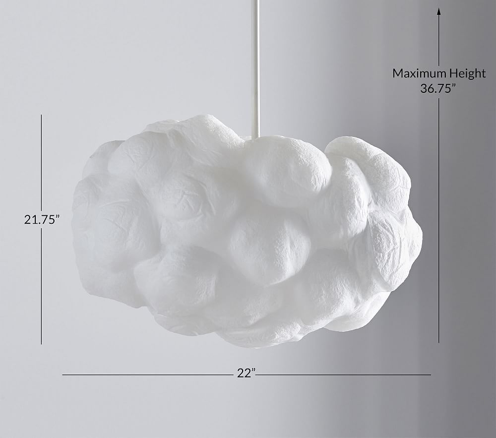 Pottery Barn Fluffy Cloud Pendant Light Chandelier Nursery Light