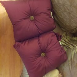 4 Cranberry /Burgundy Chair Cushion 