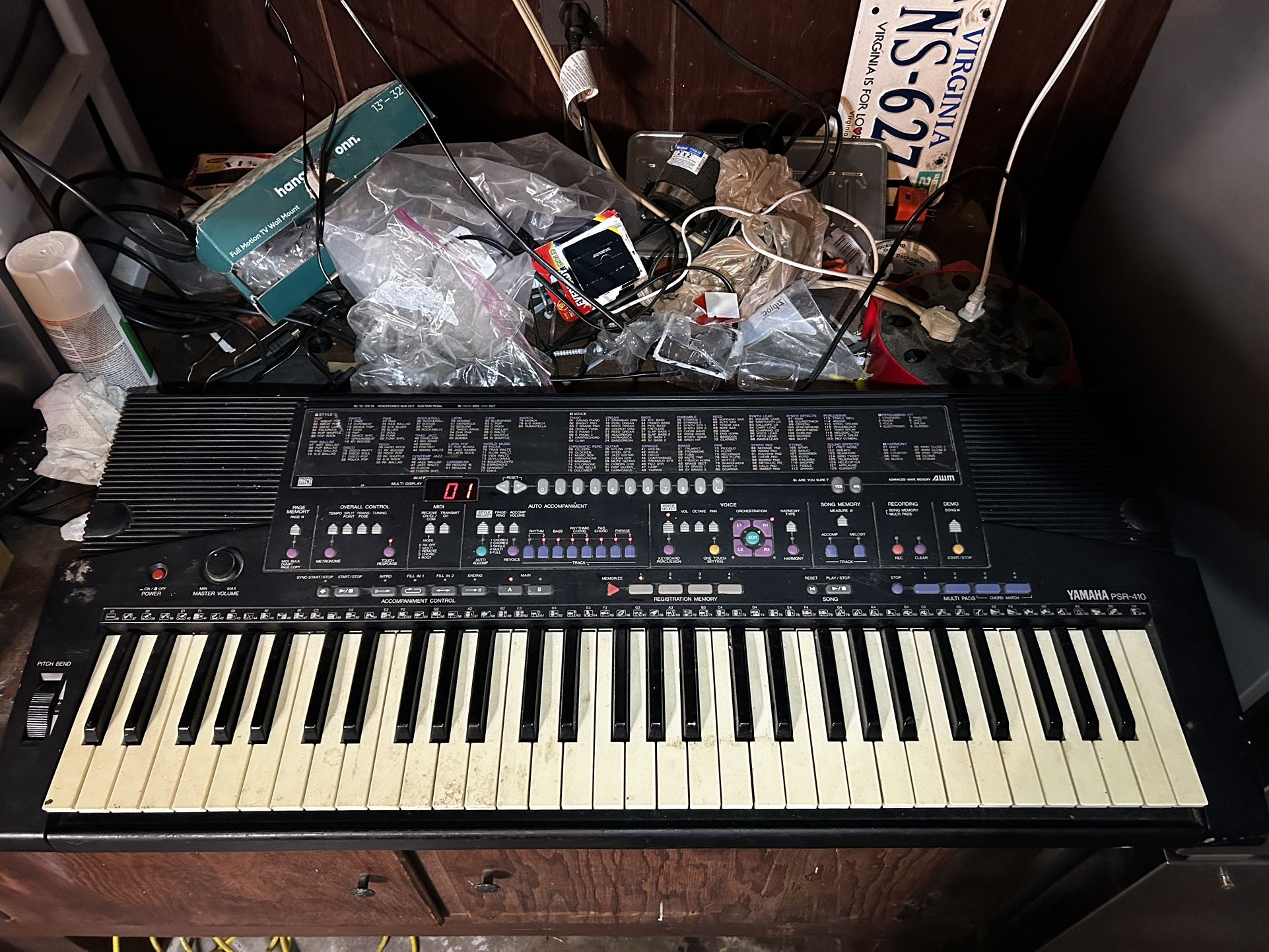 Yamaha PSR-410 Keyboard Synthesizer, 61 Keys Tested