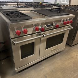 Wolf 48” Stainless Steel Dual Fuel Gas Stove 