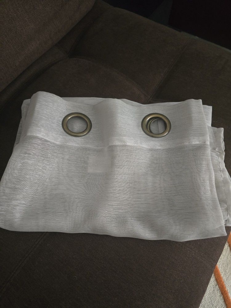 Grey Sheer Curtain  Panels 2 54W x 83 L