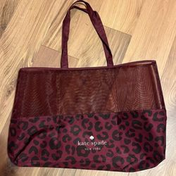 Kate Spade BRAND NEW Blackberry Leopard Print Beach Bag/Reusable Bag Or Purse