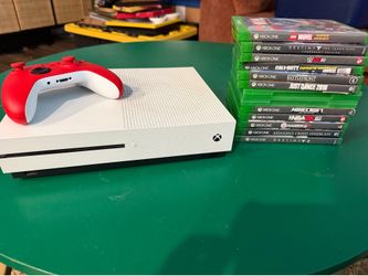 Xbox one S with wireless controller and games