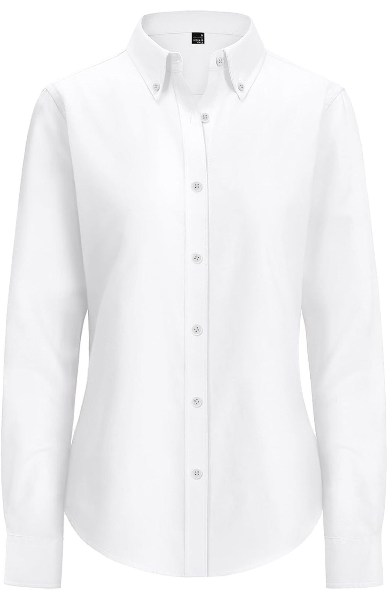 100% cotton siliteelon Fitted Button Down Shirts for Women Oxford Shirt Cotton Dress Shirts Collared Long Sleeve Wrinkle Free Blouse Tops(pls choose L