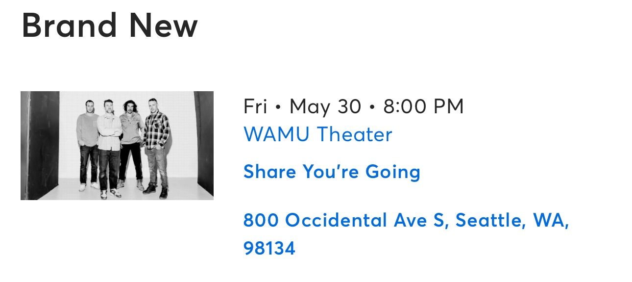Brand New at Wamu theater