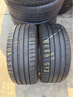 18” tires michelin 215/40/18 semi new with free installation $120 both