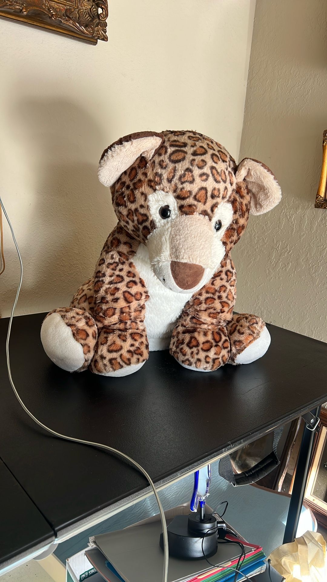 Large plush leopard toy