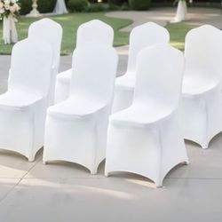 25 Pcs White Chair Cover For Party New 