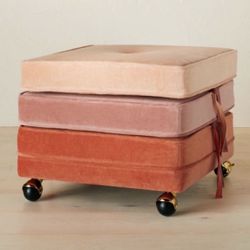Stackable Pouf  | Ottoman with Casters Rust/Blush Gradient - Opalhouse