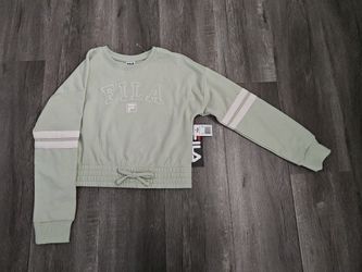 Sage Medium FILA Tie Front Varsity Crew 