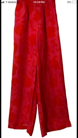 Kate Spade X Target Womens Pants XX Small Wide Leg High-Rise Linen Blend Pink