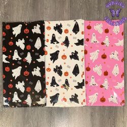 Halloween Ghosts Floral Bouquet Wrapping Paper