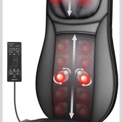Snailax shiatsu Neck & Back Massager with Heat, Full Back Kneading Shiatsu or Rolling Massage, Massage Chair pad with Height Adjustment, Back Massager