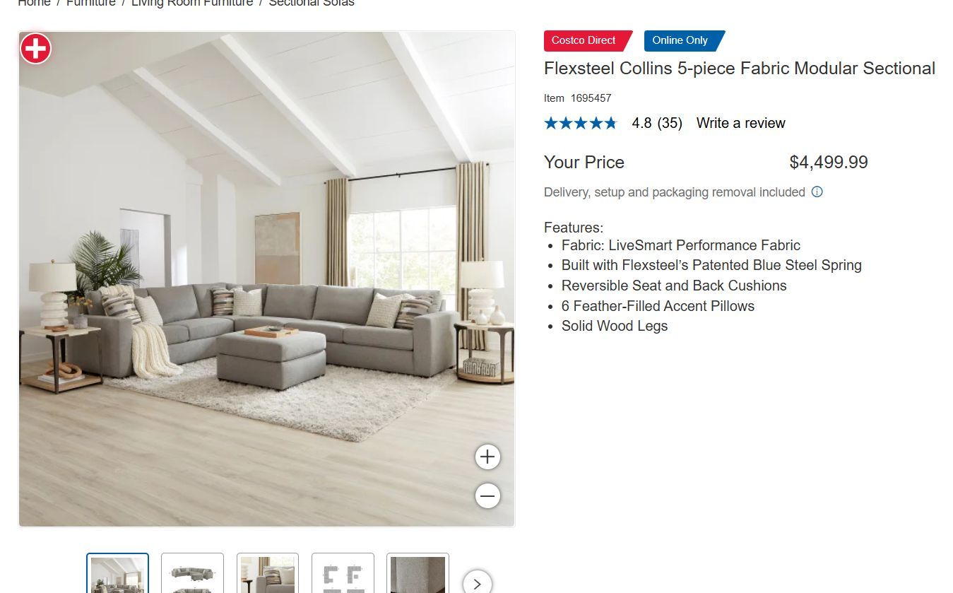 Flexsteel Collins 5-piece Fabric Modular Sectional
