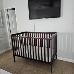 Dark Brown Baby Crib