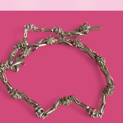 10kt white gold bracelet with genuine diamonds 