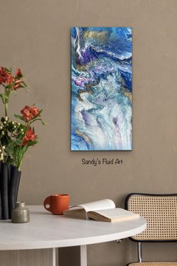 New Original Fluid Painting, 30”x15” 1.5