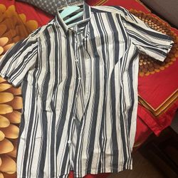 Blue And White Button Up Shirt 