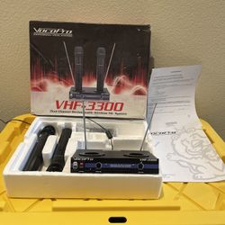 VocoPro VHF-3300 Dual Channel VHF Rechargeable Wireless Microphone System