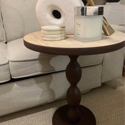 Walnut Wood Boho Side Table 23 X 19 