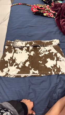 Cow skirt with belt