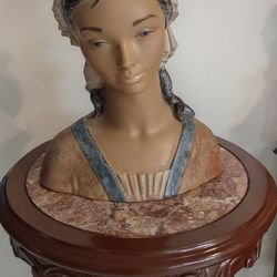 RARE VTG STUNNING LARGE LLADRO Little Girl Bust Sculpture  RETIRED 13”H.