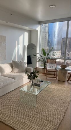 Waterfall style Glass coffee table