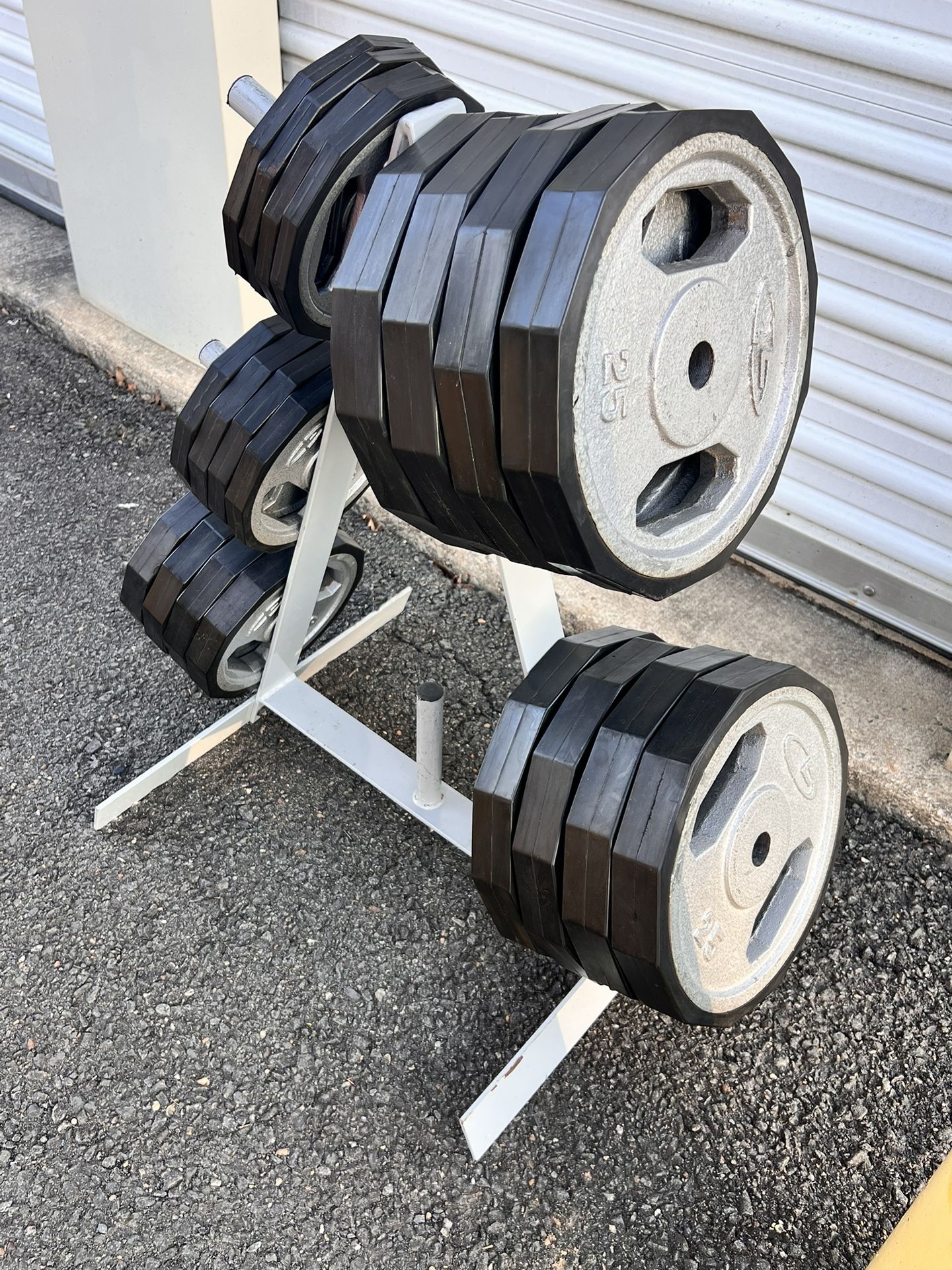 270 LB SOLID PLATES PLUS STAND ALL FOR $320 FOR ALL