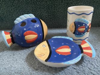 Toothbrust Holder Set - Fish Theme