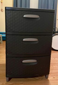 3-Drawer Plastic Storage Tower Dark Brown