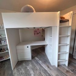 Ikea twin loft bed/dresser/bookshelf/wardrobe combo