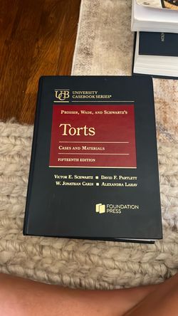 Prosser Wade Schwartz's Torts 15th Edition