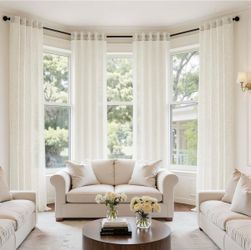 4 Panels MIULEE Natural Linen Curtains