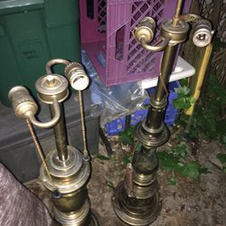 Vintage solid brass large lamp set only $40 firm
